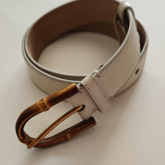 Gucci Accessories - GUCCI Cream Leather Belt / Made In Italy